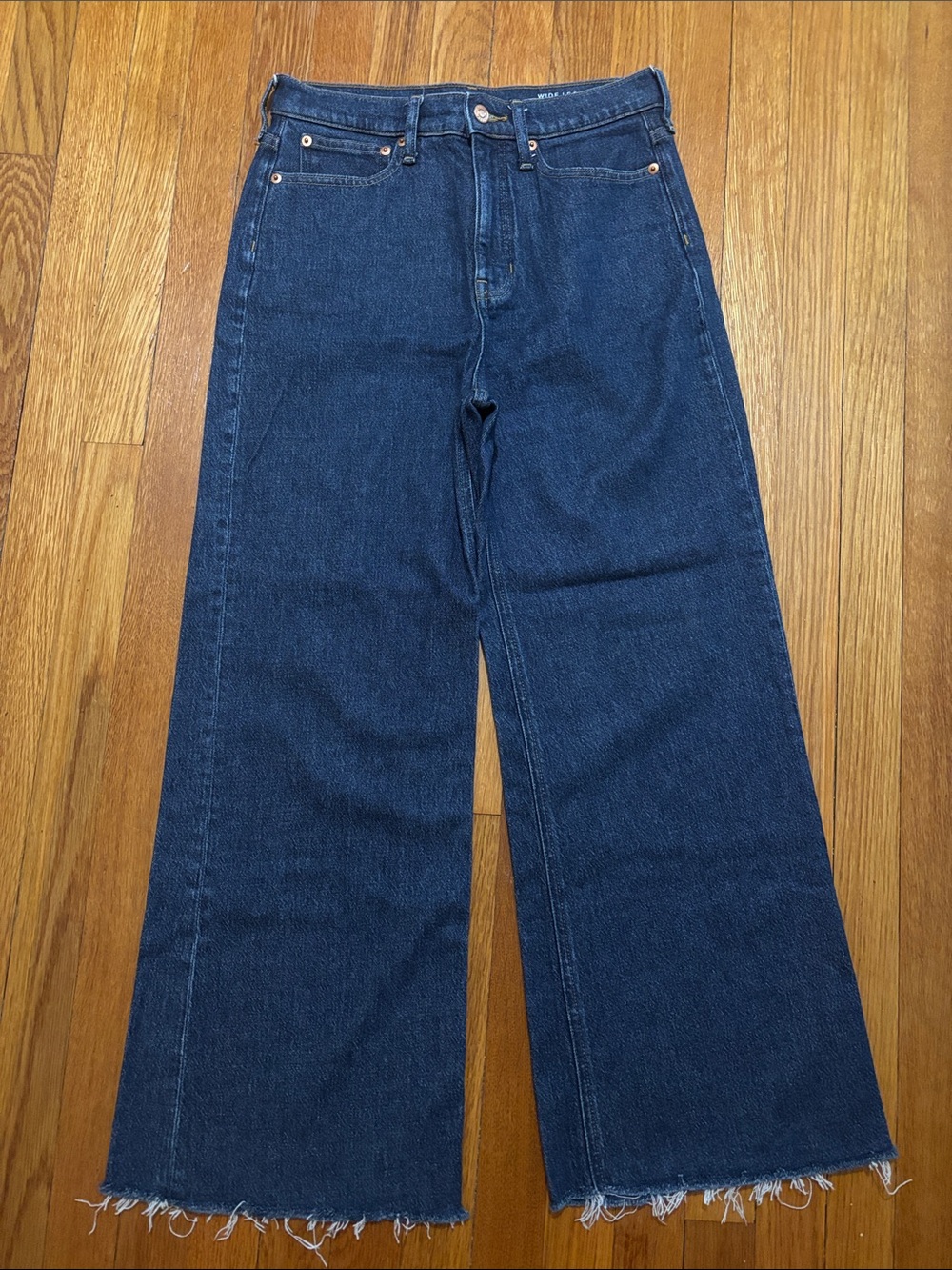 J. Crew High-Rise Wide-Leg Trouser Dark Indigo Jeans